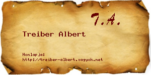 Treiber Albert névjegykártya